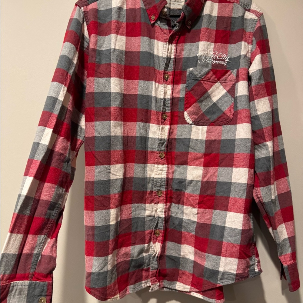 Weatherproof Red and Gray Plaid Shirt
